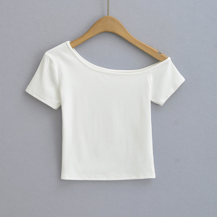 Dame kropsnært Crop-top med asymmetrisk snit og blødt materiale Stilla
