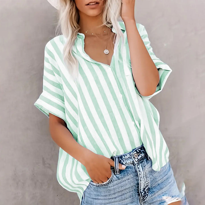 Dame Oversize Skjorte med Stripes mønster og afslappet Snit Stilla