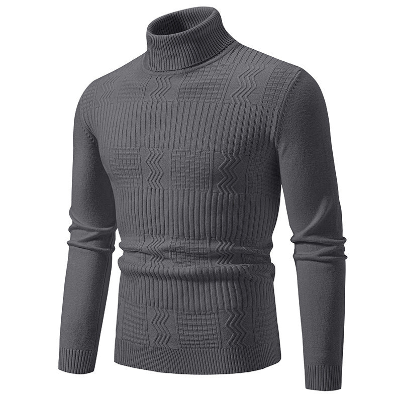 Herrer rullekrave sweater med strukturelt design Stilla
