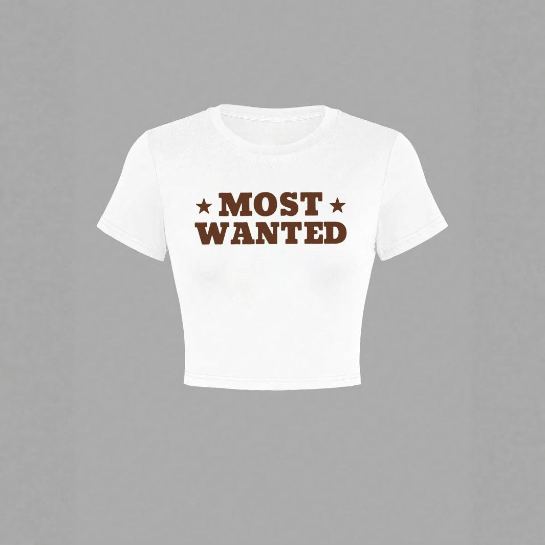 Dame T-shirt med kreativt statements-tryk Skovae