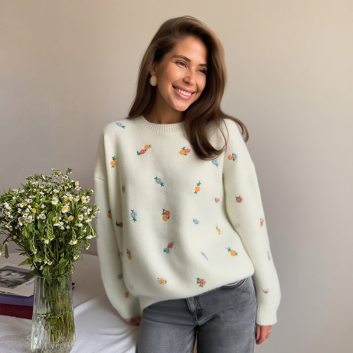 Kvinder blød bomulds cover-up med blomsterdesign og elastisk talje Stilla