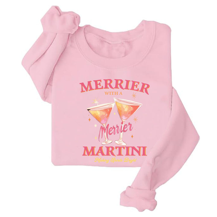 Kvinders sweatshirt med kreativ cocktailmotiv og afslappet snit Stilla