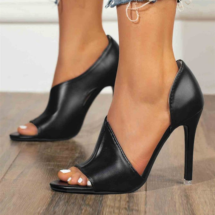 Dame Peep-Toe High Heels med elegant stropdesign og komfortabel hæl Stilla
