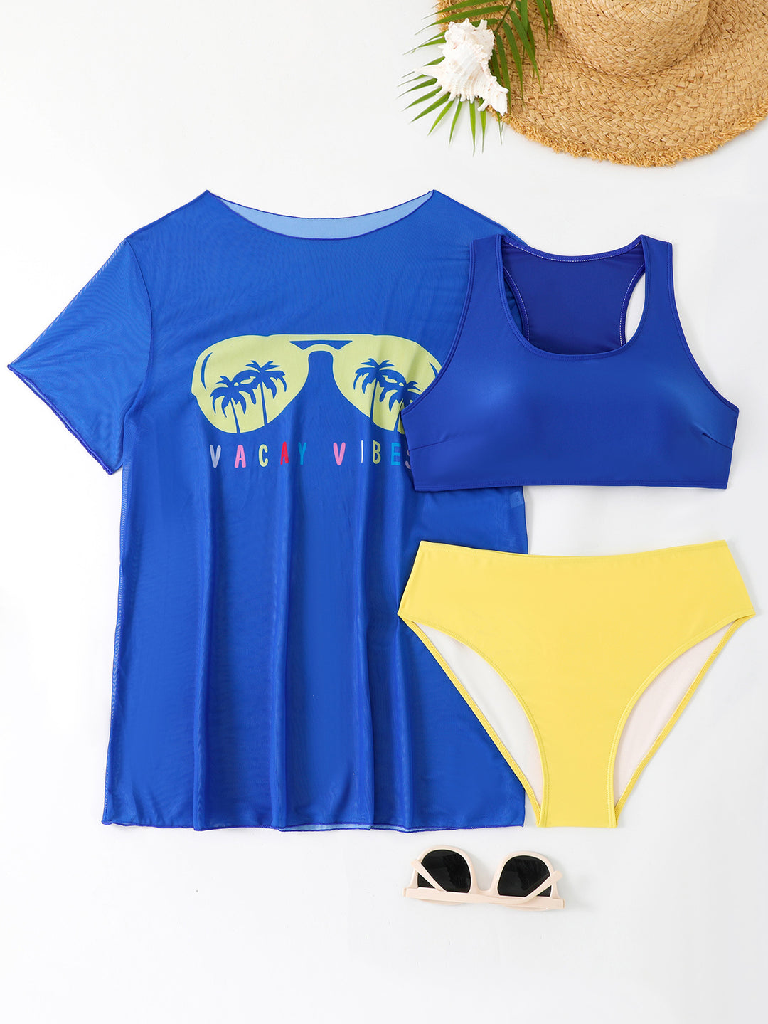 Dame fritids-bikini-sæt med net-top Skovae