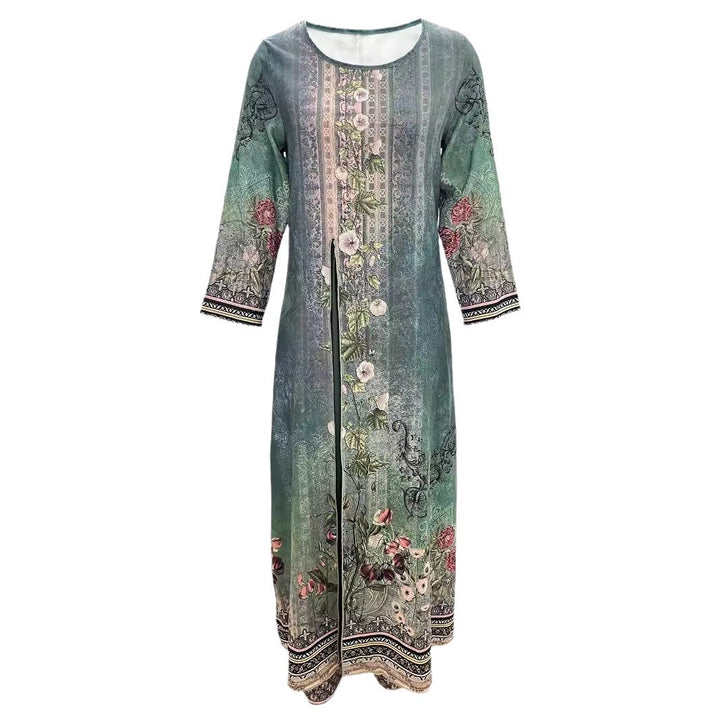 Dame elegant kort jakkesæt outfit med blomstret design og gennemsigtig jakke Stilla