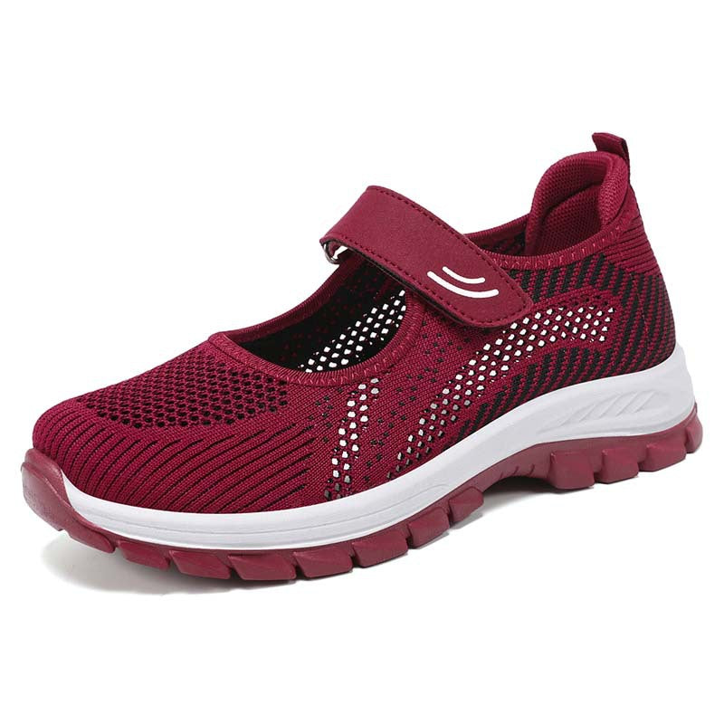 Dame Sportliche Slip-On Sneakers med Justerbar Rem og Åndbar Overfladestruktur Skovae