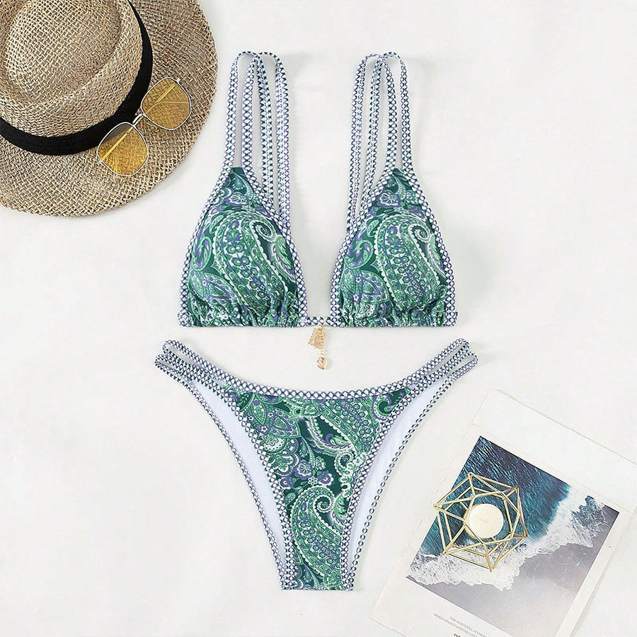 Dame Triangel-Bikini med unikt motiv og charmerende detalje Stilla