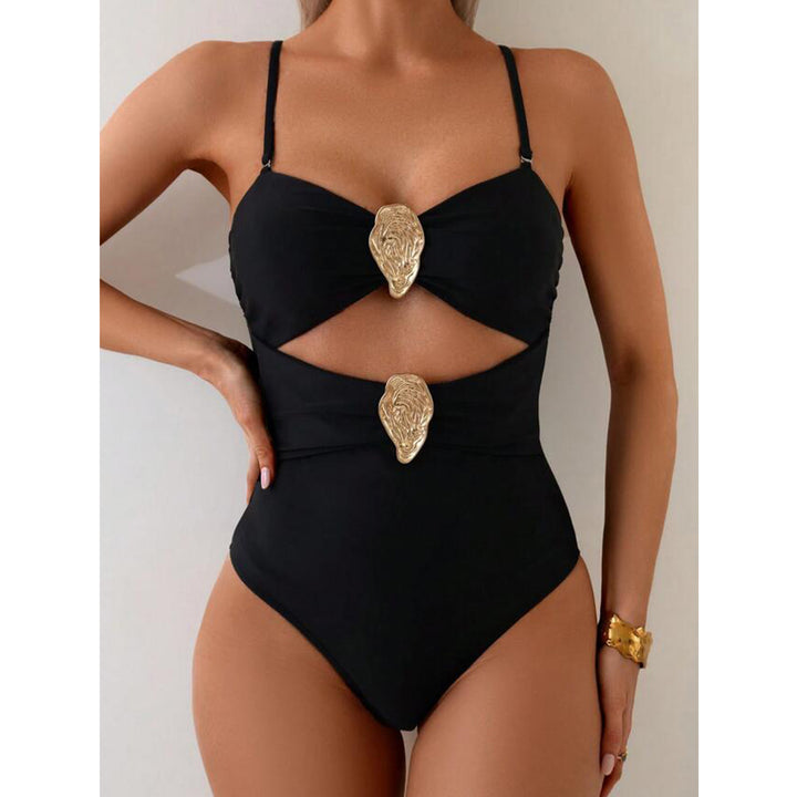 Dame en-dels badedragt med aftageligt smykkedetalje og raffineret cut-out Stilla