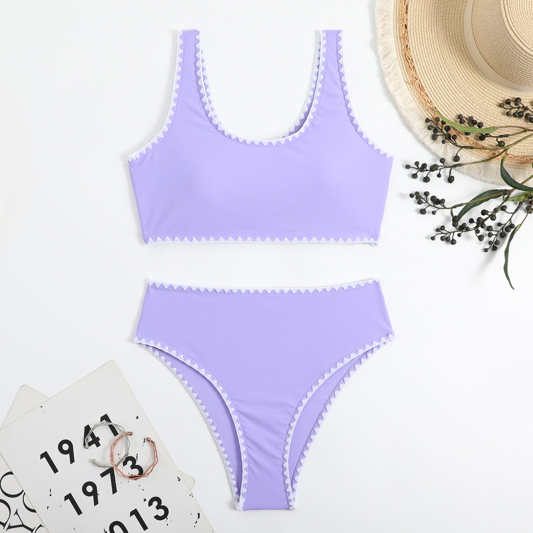 Dame Bikini-sæt med fashionable zigzag-detaljer og komfortabel pasform Stilla