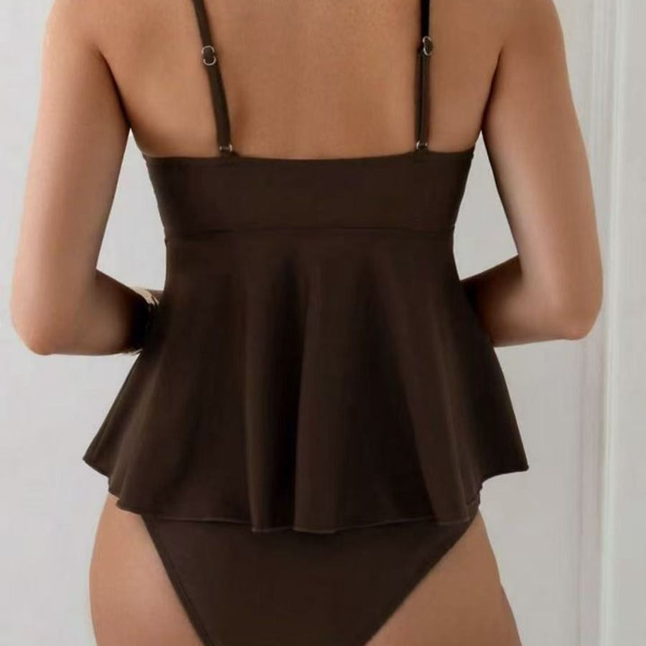 Dame Tankini med legende flæsedesign og elegant skalldetalje Skovae