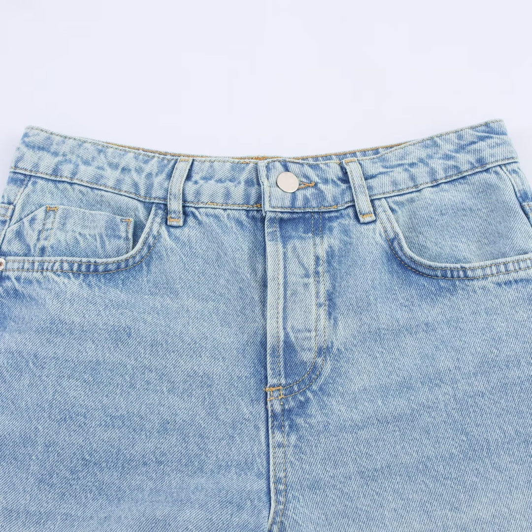 Dame løse jeans med blomster spidse applikationer Skovae