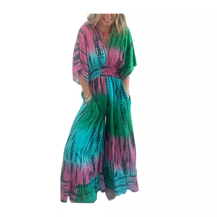Dame Maxi-kjole i Boho-stil med elastisk taljeindsats og praktiske lommer Stilla
