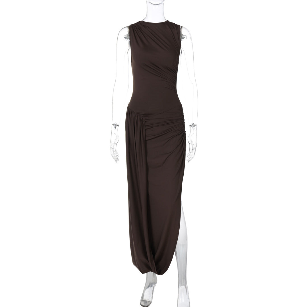 Dame Maxi Kjole med asymmetrisk snit og raffinerede draperinger Stilla