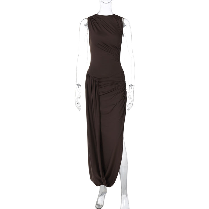 Dame Maxi Kjole med asymmetrisk snit og raffinerede draperinger Stilla