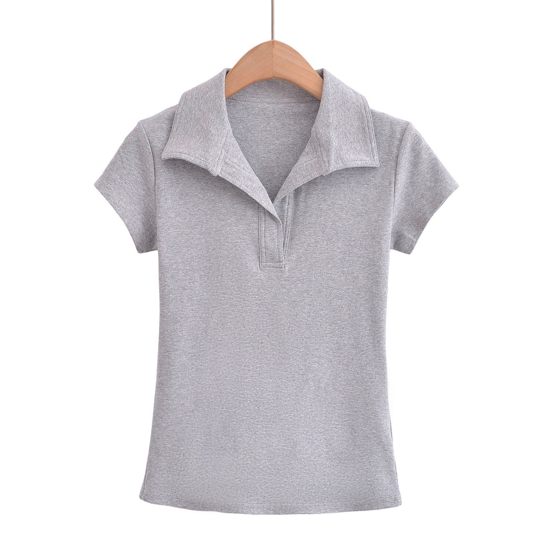 Dame Polo-T-Shirt med kropsnær pasform og farvematchende krave Stilla