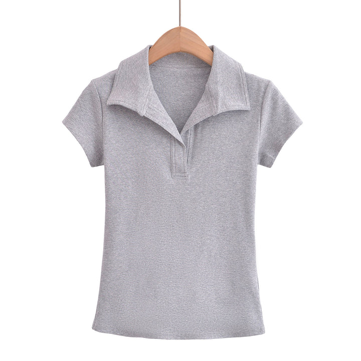 Dame Polo-T-Shirt med kropsnær pasform og farvematchende krave Stilla