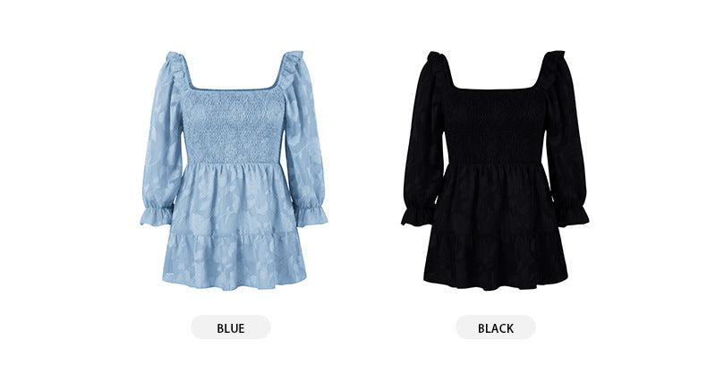 Stilla | Square Neck Langærmet Trykt Bluse Top