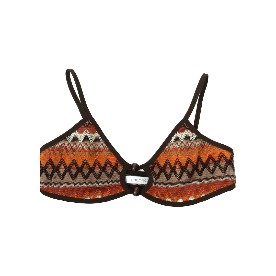 Dame Biker-Bikini-Top med stilfuld ring-detajle Stilla