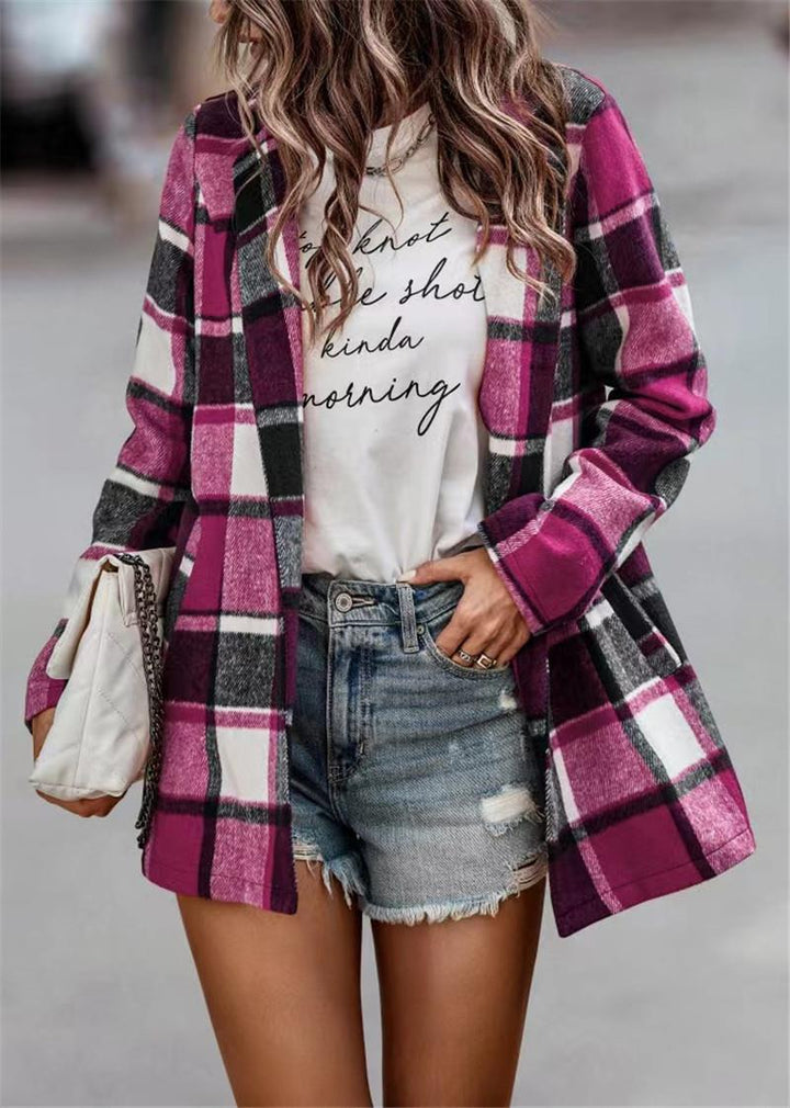 Dame Rutig Uld Blazer Stilla