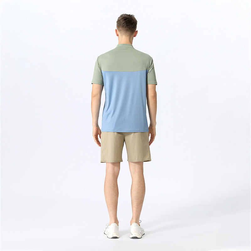 Herrer Sporty Kortærmet T-shirt med Lynlås Stilla