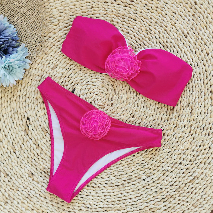 Dame Bikini-sæt med elegant bandeau-top og figursympatisk buks Stilla