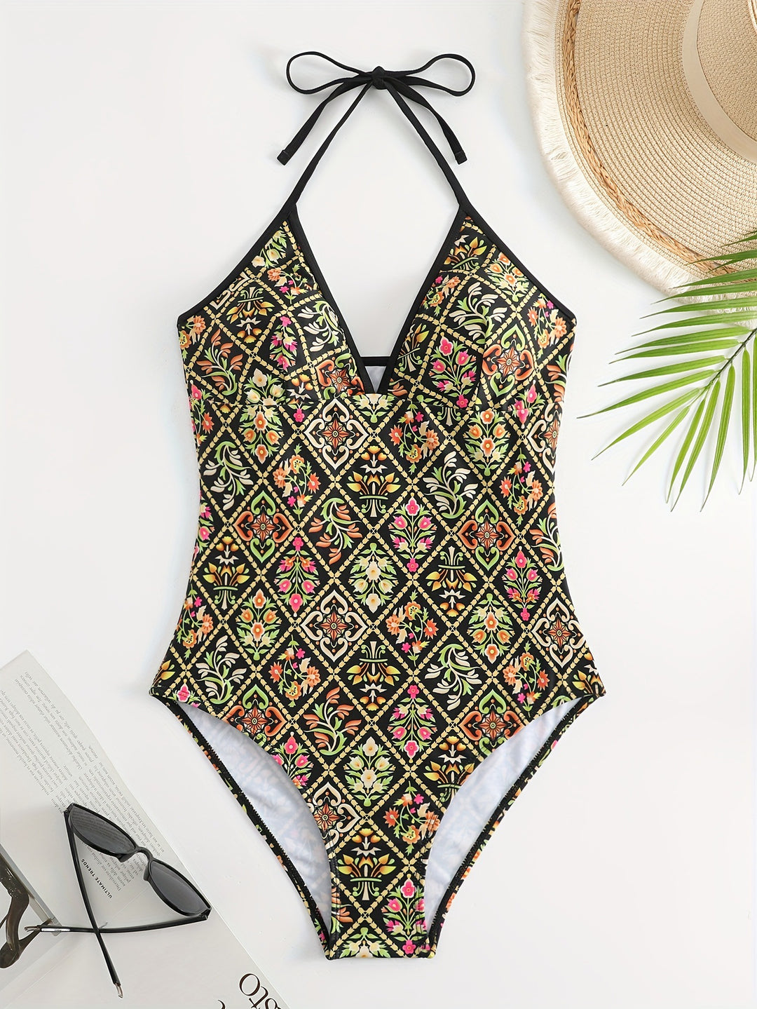 Dame One-piece badedragt med fashionable floralsk design Skovae
