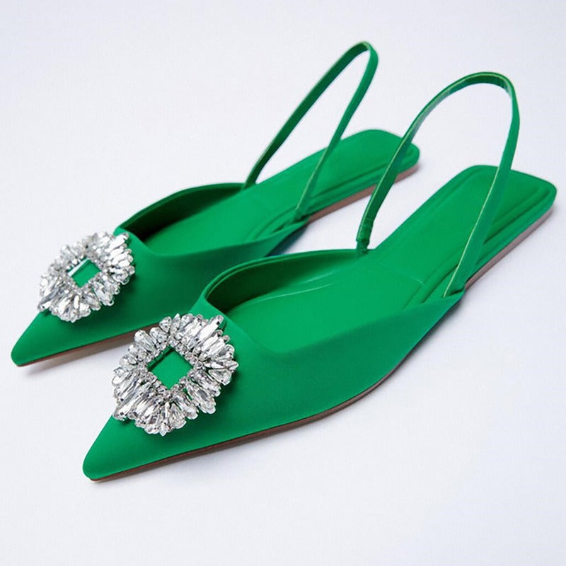 Damer Slingback Ballerinas med funklende strass-applikationer Stilla