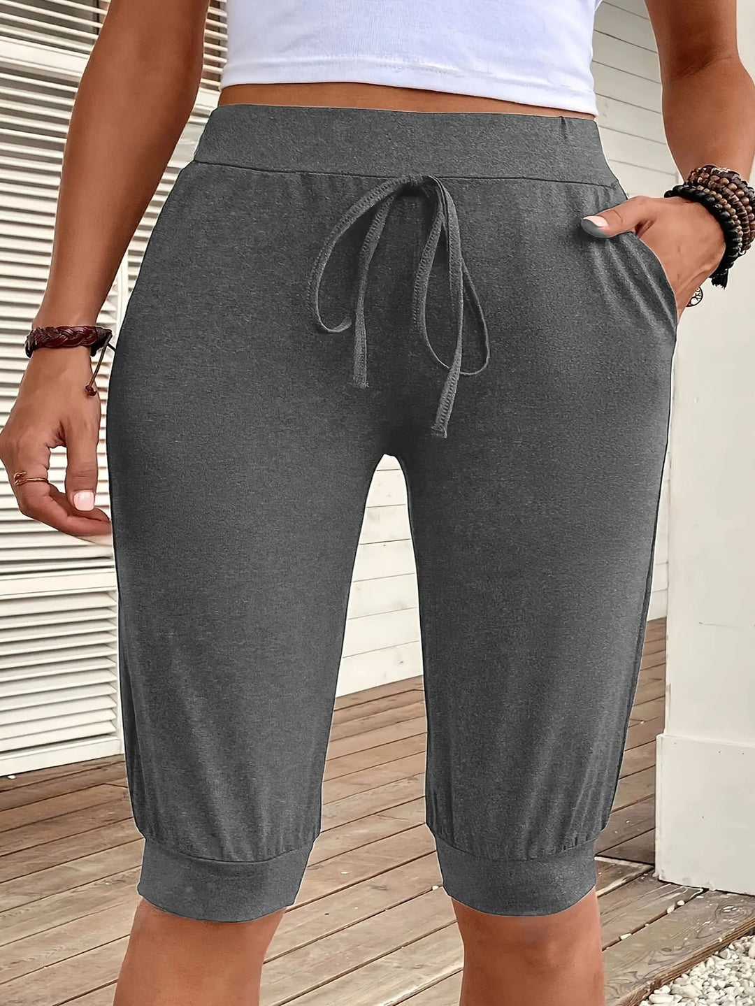 Dame hættetræningsshorts med snøre Stilla