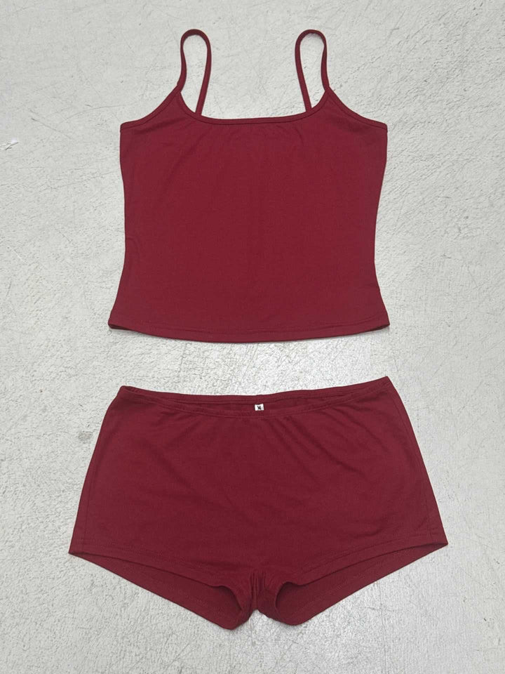 Damen bequemes Tanktop und Shorts-Set Skovae