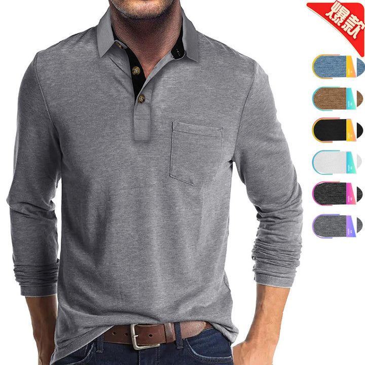 Herrer Langærmet Poloshirt Stilla