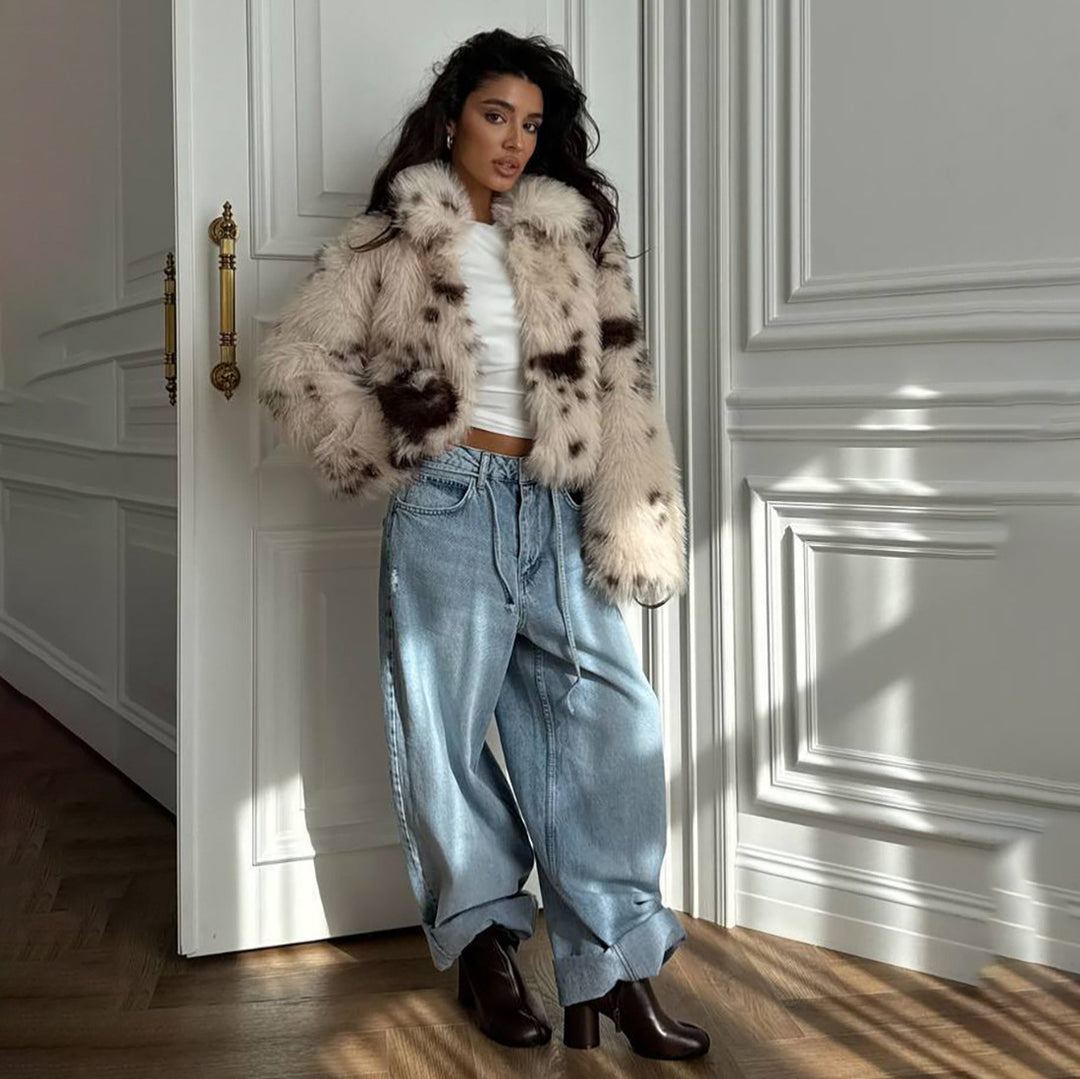 Dame Oversized Faux Fur Jakke Stilla
