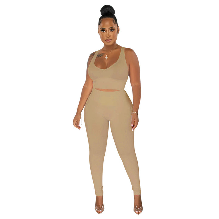 Dame Sporty Sæt bestående af Crop Top og High-Waist-Leggings Stilla