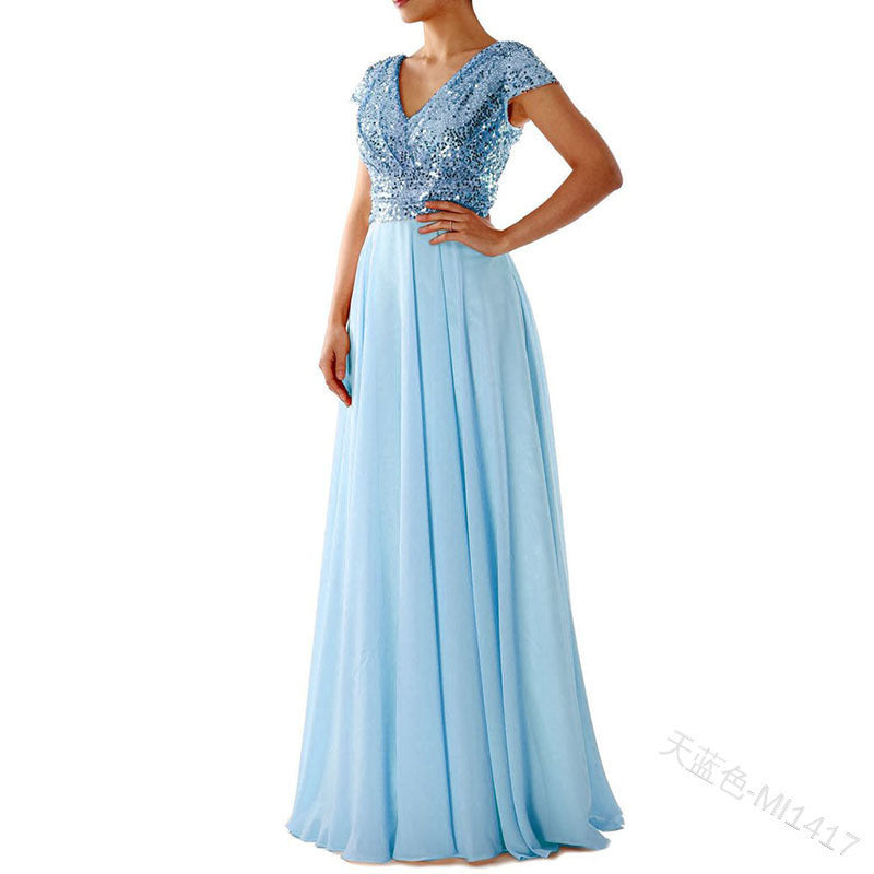 Stilla | Glitrende Pailletter Elegant Chiffon Aftenkjole