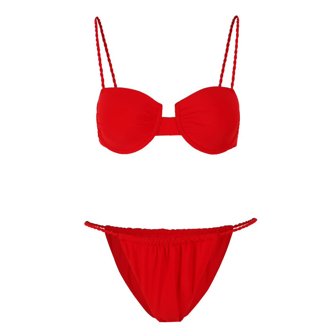 Dame bikini-sæt med smagfulde volangdetaljer og justerbare stropper Stilla