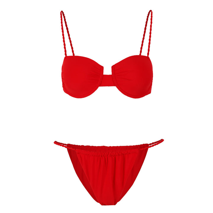 Dame bikini-sæt med smagfulde volangdetaljer og justerbare stropper Stilla