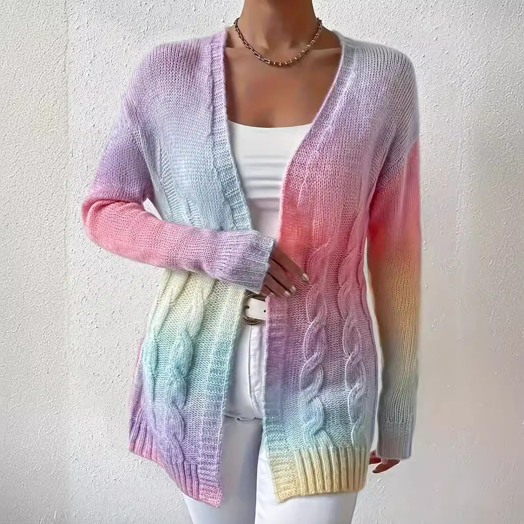 Kvinders cardigan i moderne gradientfarver Stilla