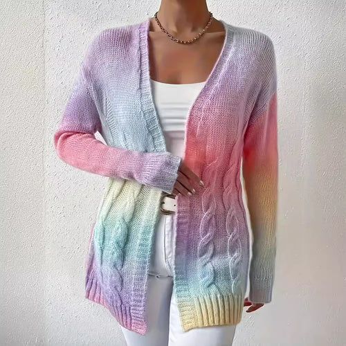 Kvinders cardigan i moderne gradientfarver Stilla