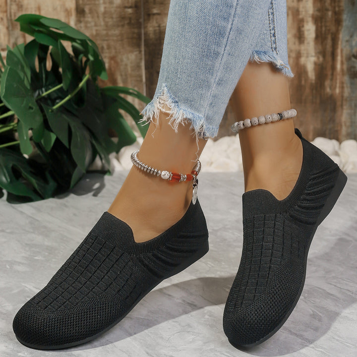 Dame behagelige Slip-On sneakers med åndbart strikket overmateriale og fleksibel fodseng Stilla
