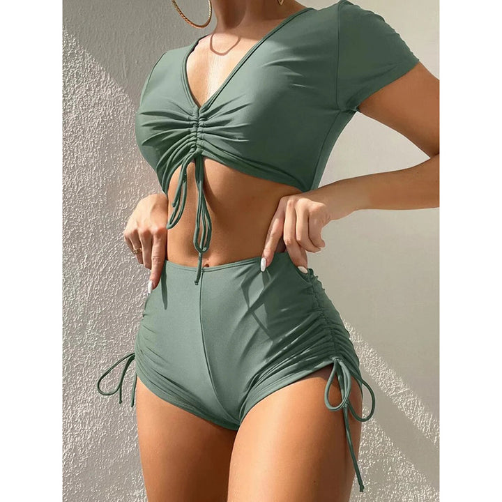 Dame Sport-Bikini med blomstret design og høj talje Skovae