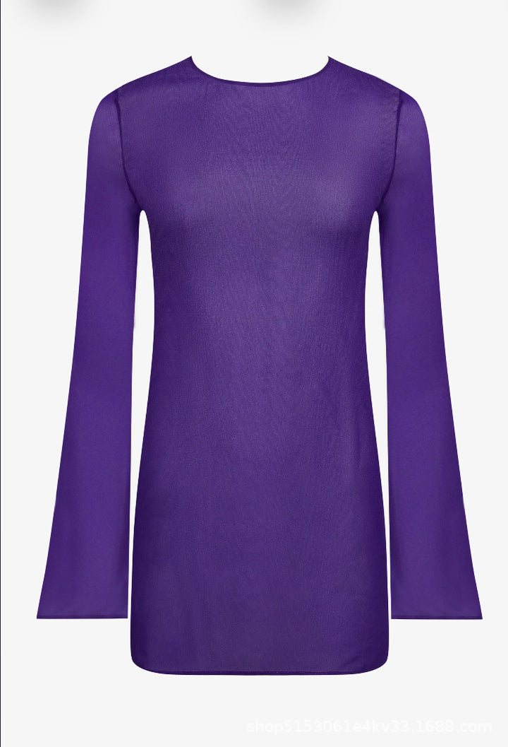 Dame langærmet skjorte med moderne bølgemønster Stilla
