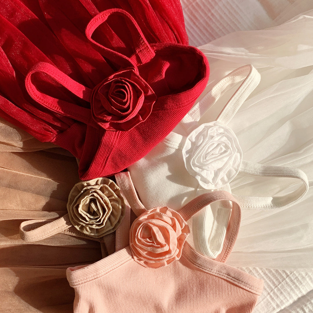 Pige Tulle Festkjole med blomsterapplikationer Stilla