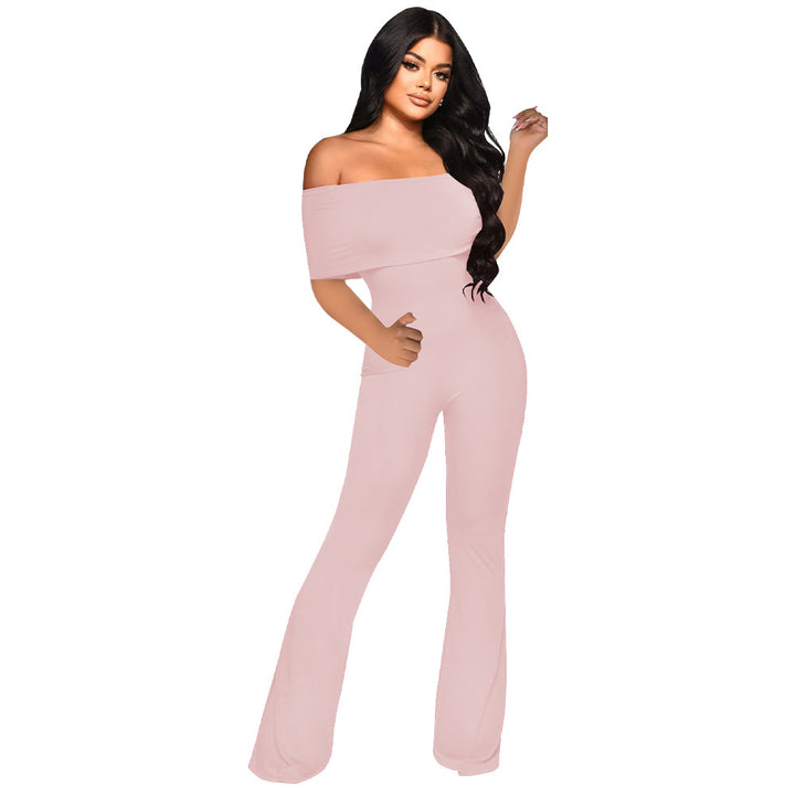 Damer elegant jumpsuit med off-shoulder design og bred ben Stilla