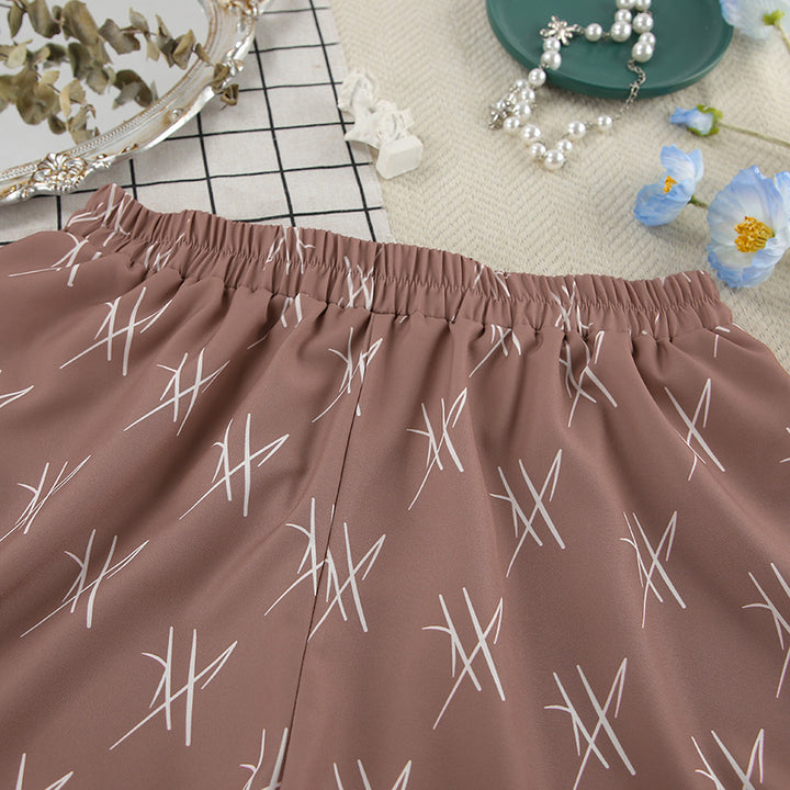 Dame frisk pyjamas-sæt med cropped top og løse shorts Stilla