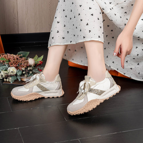 Dame trendy sports-sneakers med glitrende akcent og komfortabel sål Stilla