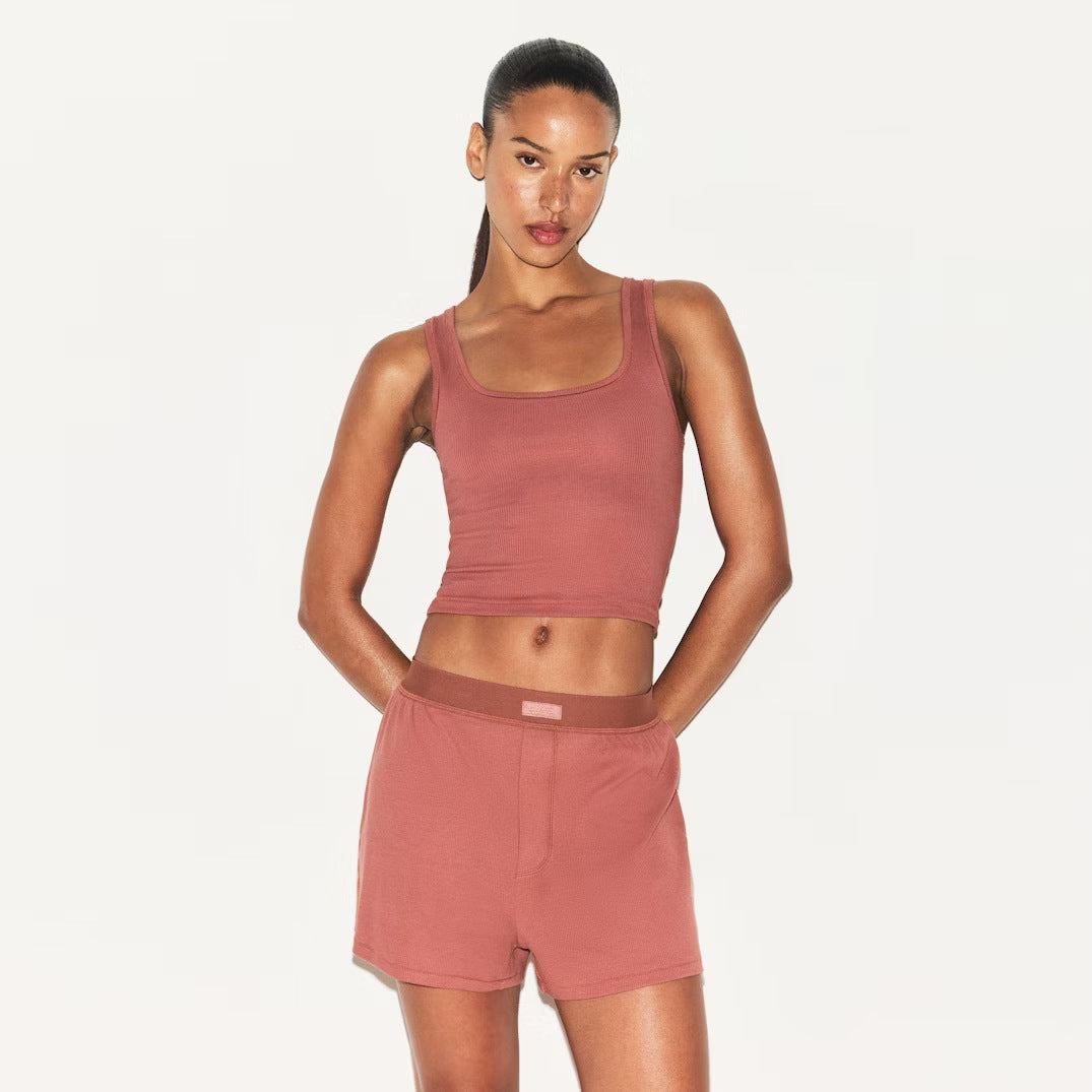 Dame Ribstrik Sport Crop Top Stilla