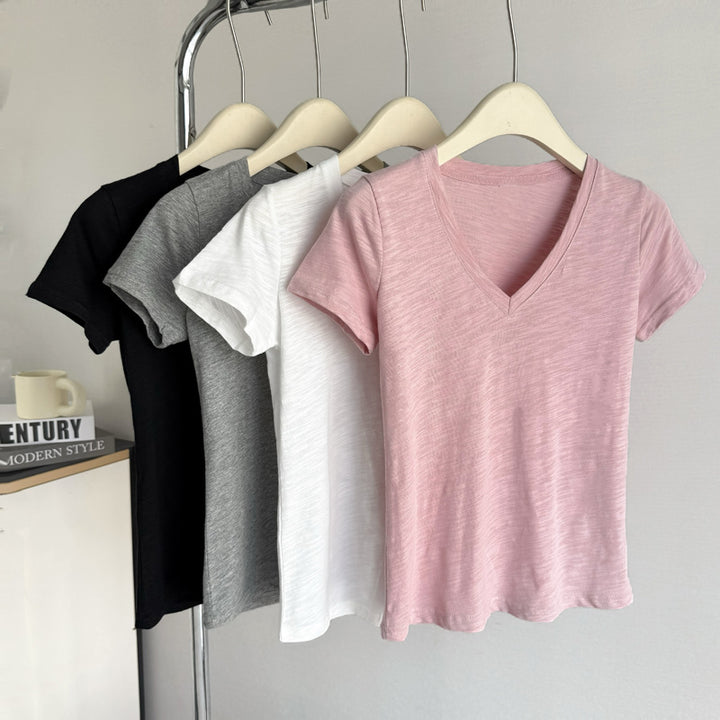 Femme Kortærmet V-Hals T-Shirt Stilla