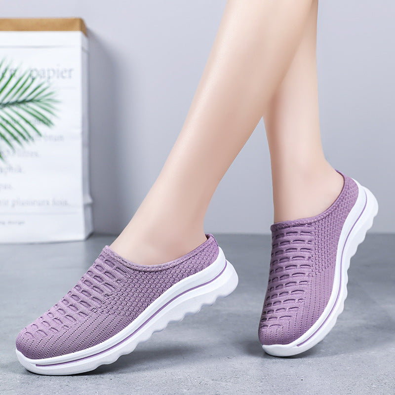 Femme Åndbare Strik-Slippers med Polstret Sål Stilla