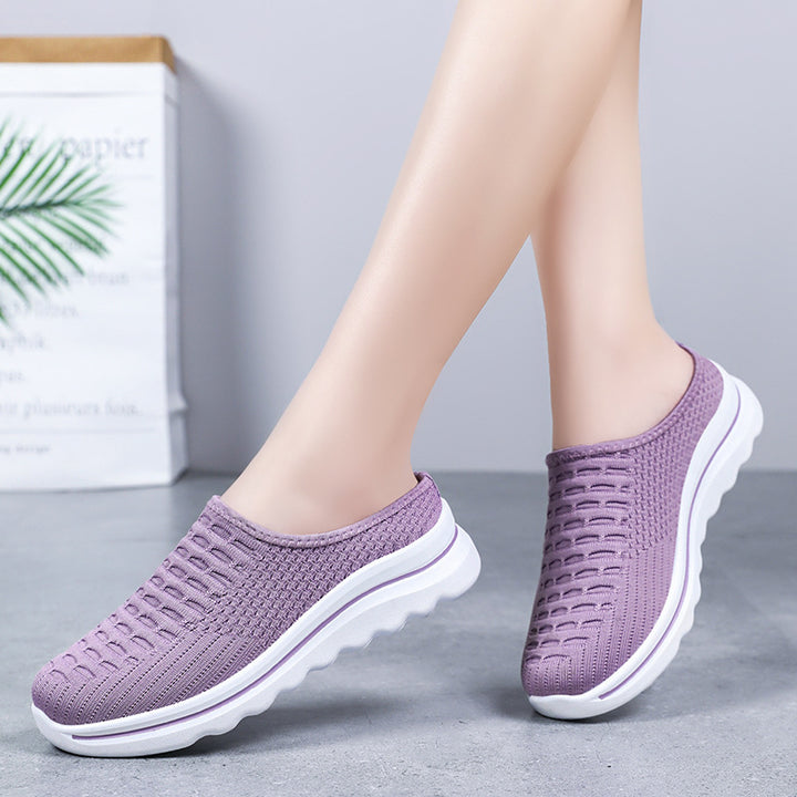 Femme Åndbare Strik-Slippers med Polstret Sål Stilla