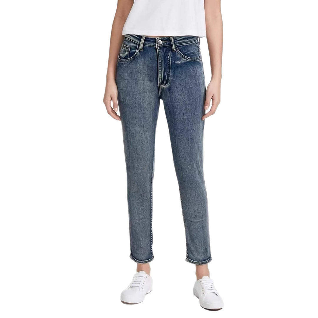 Damer Slim-Fit Jeans med moderne Used-effekt og høj talje Skovae