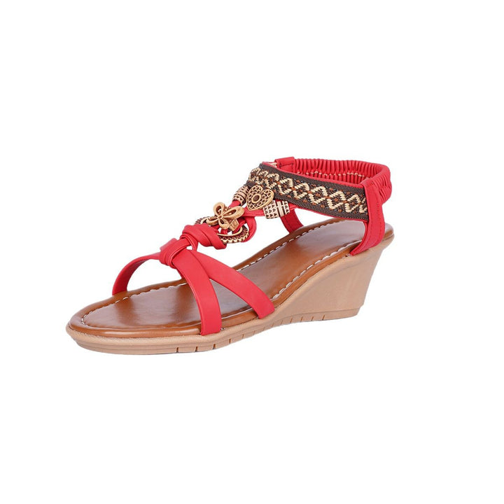 Dame Wedge-sandaler med kunstnerisk remdesign og komfortabelt fodseng Stilla